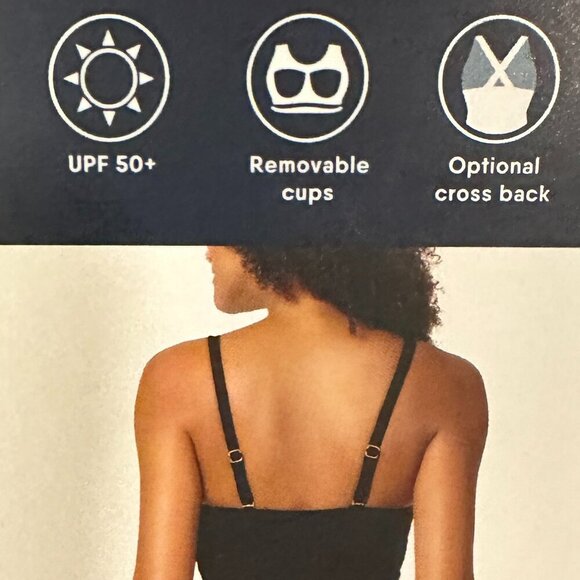 New Lands' End One Piece Swimsuit Size M Black Tulip Wrap Swim Dress Feminine - Picture 9 of 15